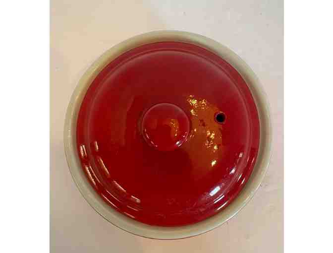 Hall China Red Individual Round Casserole with Lid