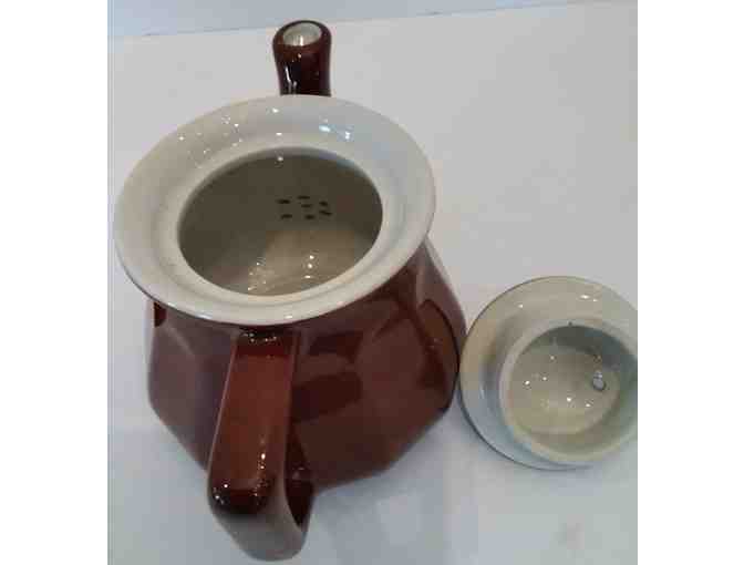 Hall China Belleveu Teapot Engobe Brown with Lid
