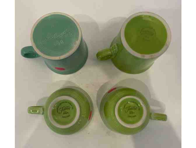 Homer Laughlin Fiesta Mugs & Cups (4 pcs.) Lemon Grass & Turquoise