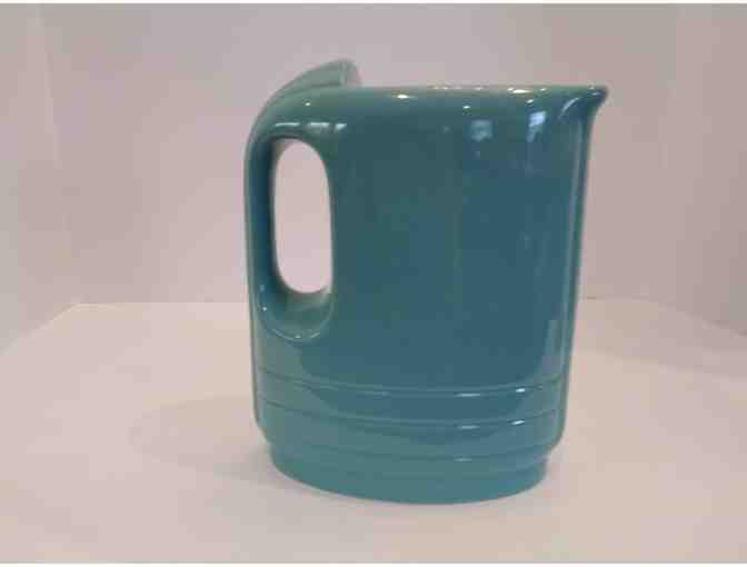 Hall China Aristocrat Pitcher Aqua with Lid