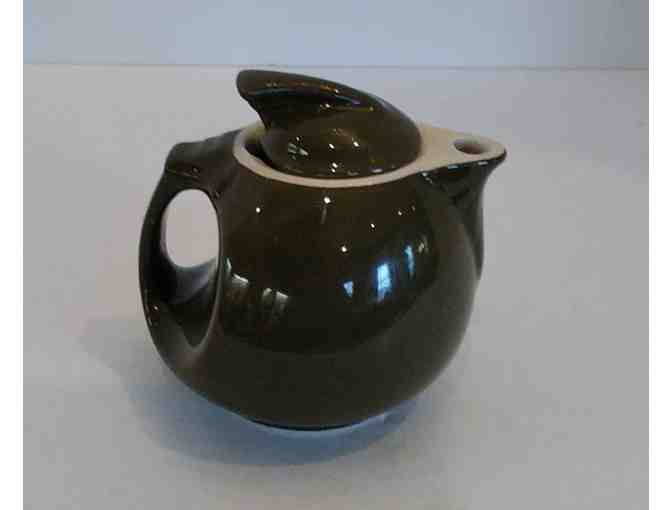 Hall China Sundial Teapot Engober Green with Lid