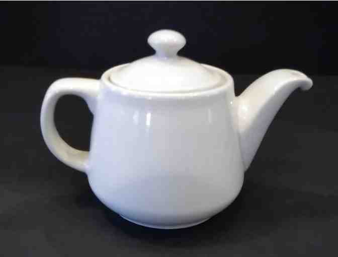 Hall China No Drip Teapot Blue Flower Decal