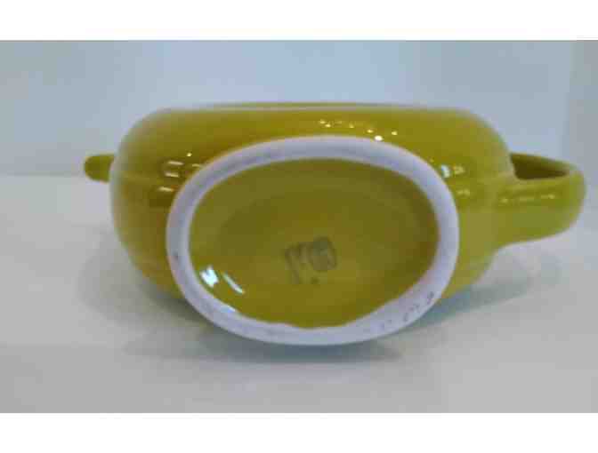 Hall China Donut Teapot Lemon Grass with Lid -- RARE