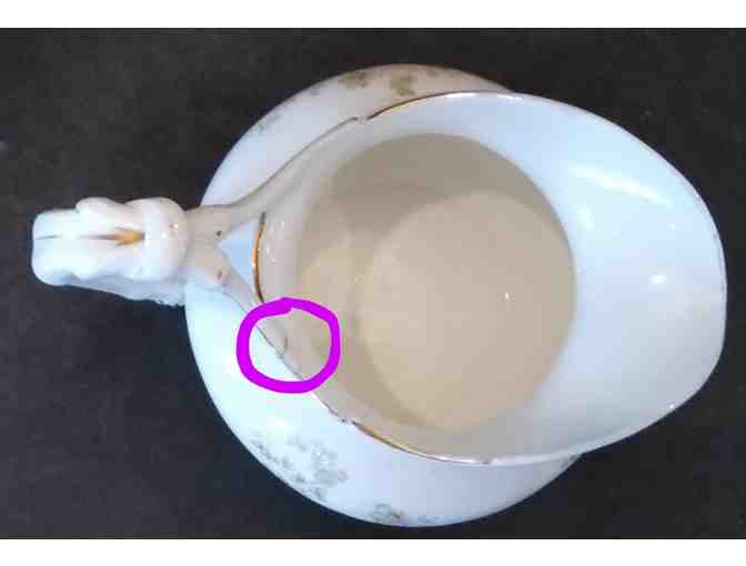 Lotus Ware Knowles Taylor Knowles Pitcher with Flowers