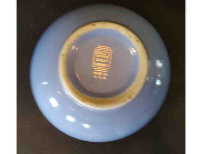 Hall China Light Blue Serving Bowl with Crocus Flowers