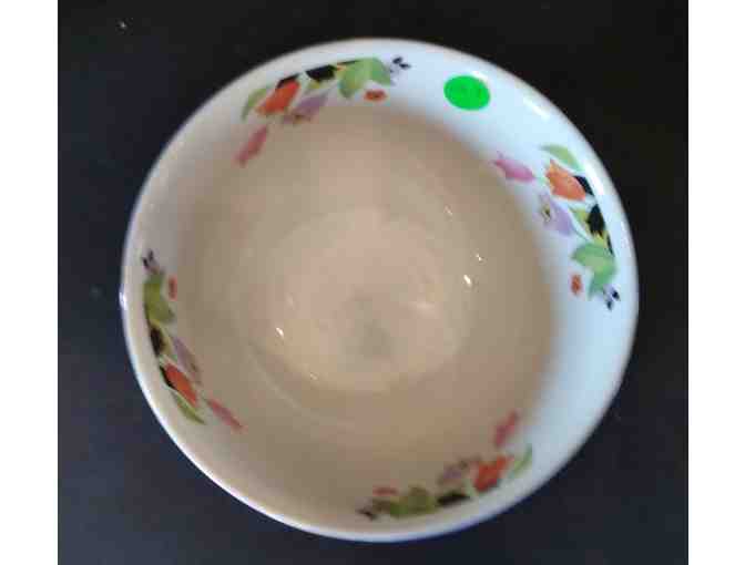 Hall China Light Blue Serving Bowl with Crocus Flowers