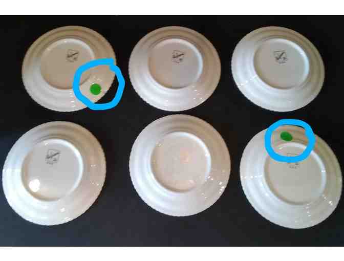 Harker Dessert Plate, 6 pcs, Ruffled Gold Trim