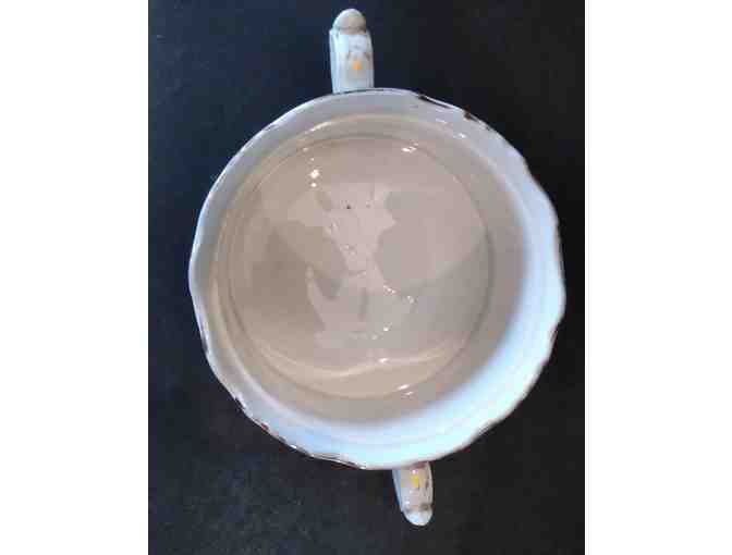 Sterling China White Covered Serving Bowl Floral Pattern