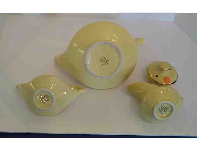 Pearl China Yellow Teapot + Cream & Sugar Set