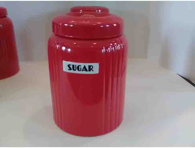 Hall China Radiance Canister Set in Chinese Red