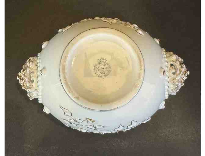 KT&K Lotus Ware Columbia Bowl with Blue Trim