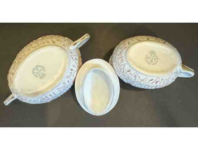 KT&K Lotus Ware Cream & Sugar Bowl