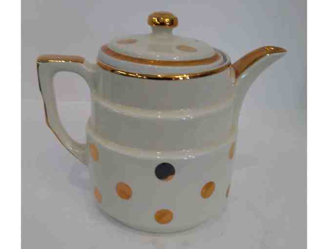 Hall China Ivory & Gold Dots Coffee Pot