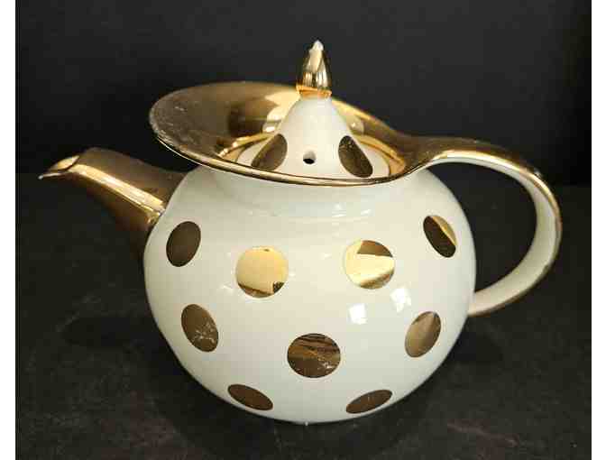 Hall China Ivory Gold Label Windshield Teapot