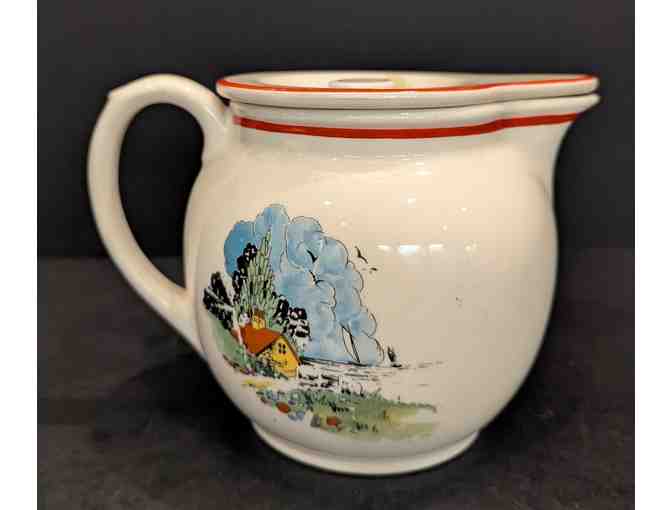 Crooksville Pottery 2 pc Vintage Pitcher with Lid