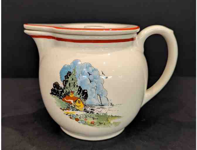 Crooksville Pottery 2 pc Vintage Pitcher with Lid
