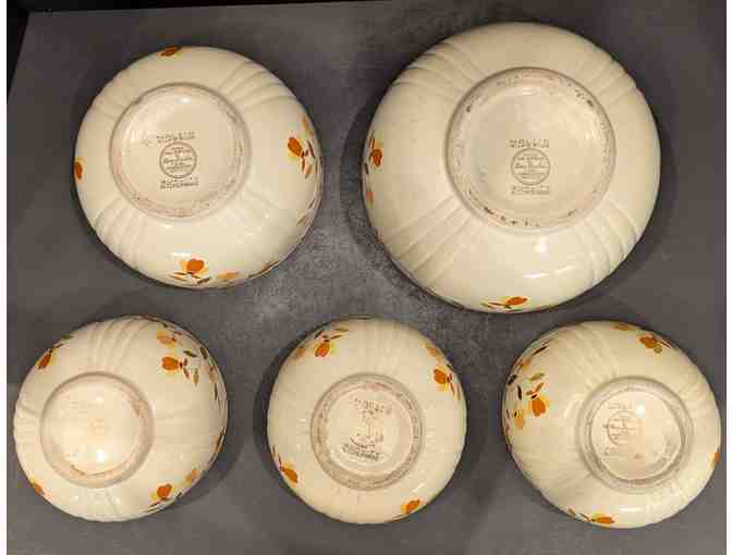 Hall China Autumn Leaf 5 pcs Mixing Bowl Set