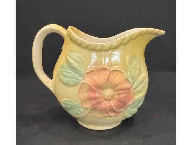 Hall China Vintage Grease Jar and Pitcher Yellow & Flowers