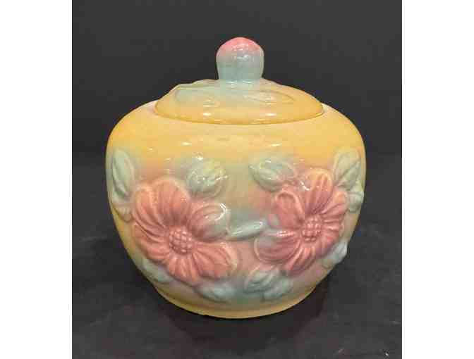 Hall China Vintage Grease Jar and Pitcher Yellow & Flowers