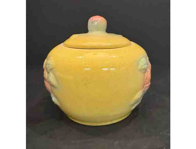 Hall China Vintage Grease Jar and Pitcher Yellow & Flowers