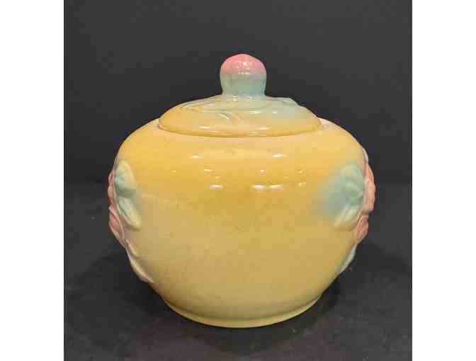 Hall China Vintage Grease Jar and Pitcher Yellow & Flowers