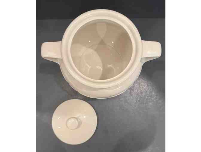 Longaberger Woven Tradition 2 Handle Ivory Cookie Jar