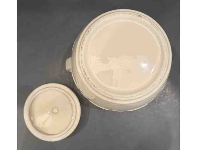 Longaberger Woven Tradition 2 Handle Ivory Cookie Jar