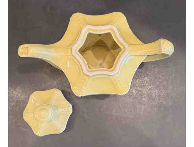 Hall China Yellow Hexagon Shape Teapot