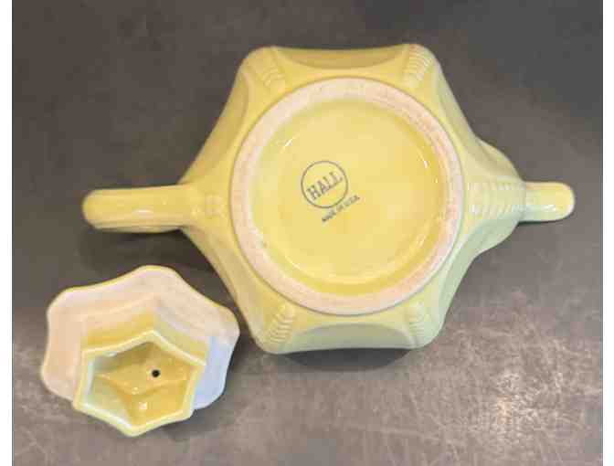 Hall China Yellow Hexagon Shape Teapot