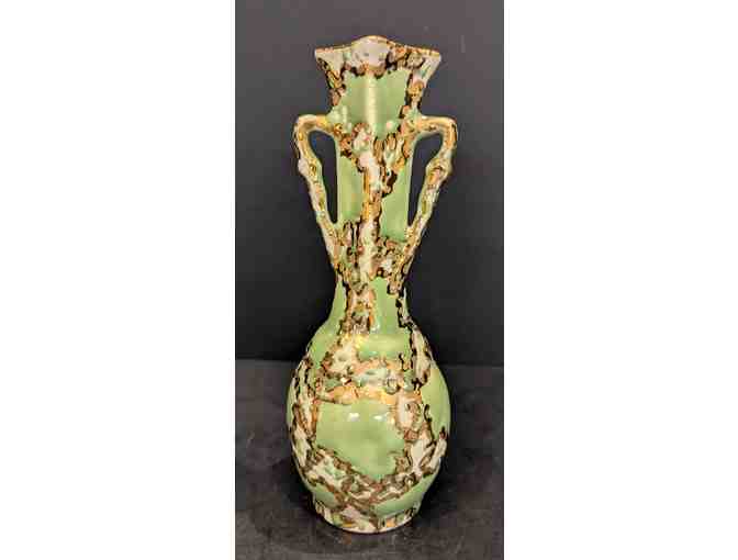 Savoy China Green & Gold Vases 2 pcs