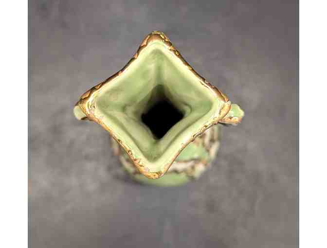 Savoy China Green & Gold Vases 2 pcs