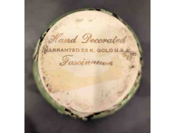 Savoy China Green & Gold Vases 2 pcs