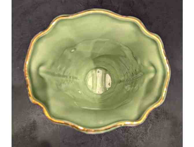 Savoy China Green & Gold Vases 2 pcs