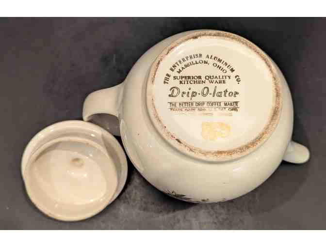 Hall China Drip-O-Lator Coffee Pot Dadota Variation White Flowers