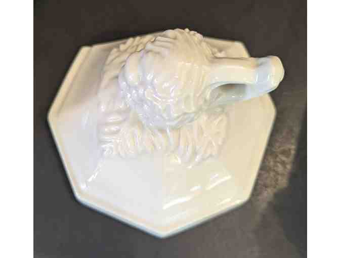 Antique Red Cliff Ironstone Pottery Wall Mount Water Cooler with Under Basin