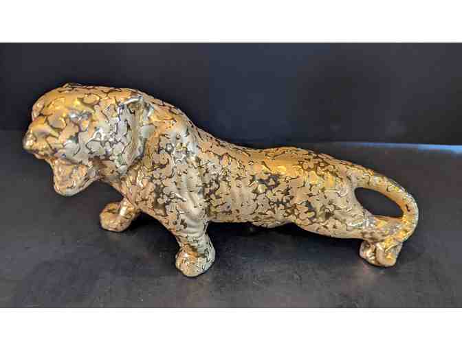 Weeping Gold Jaguar, Soap Dish, and 2 Vases