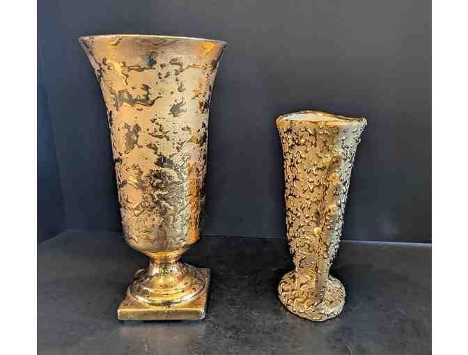 Acme China Weeping Gold Vases 2 pcs