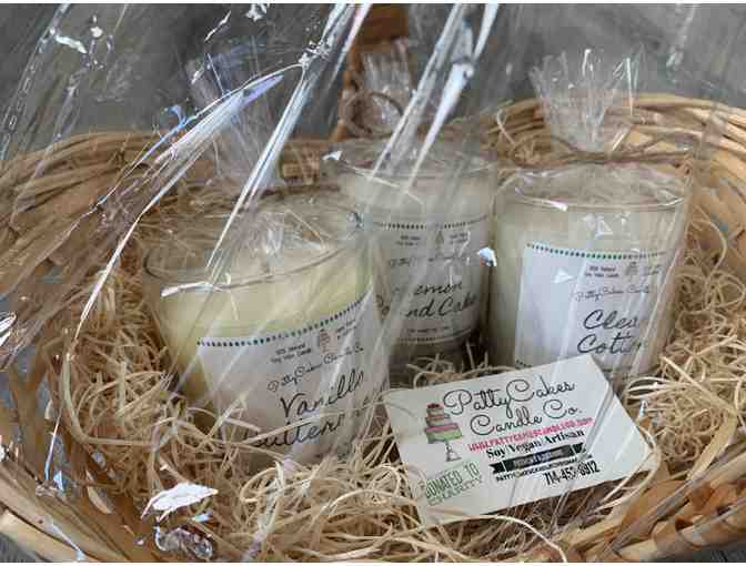 Pattycakes Candle Co. - Basket of 3 Vegan, Soy Candles!