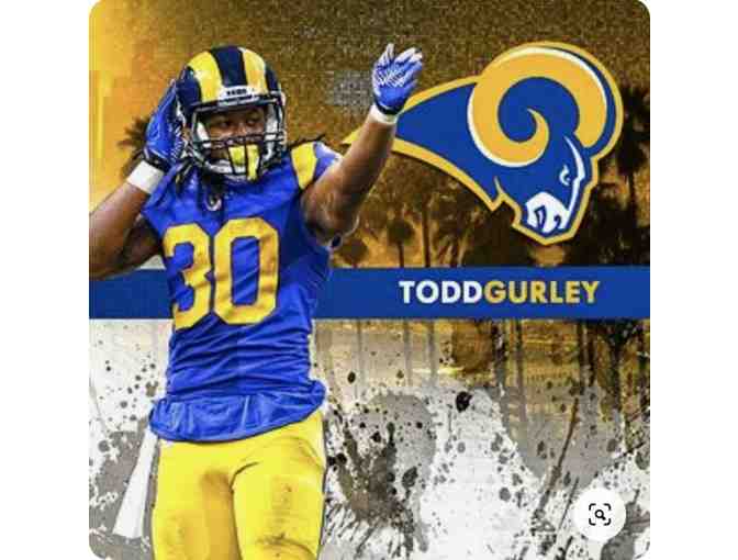 Los Angeles Rams NFL Gold and Blue Jersey signed by Todd Gurley II