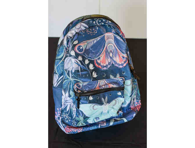 Backpack with Floral and Beautiful Moth Design