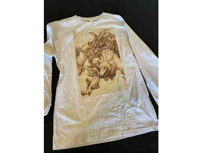 Grey Long-sleeved T-shirt, Dragon design