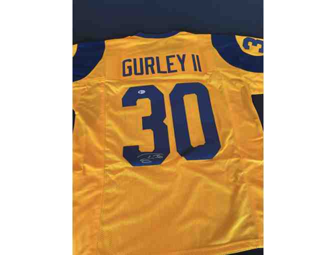 Los Angeles Rams NFL Gold and Blue Jersey signed by Todd Gurley II