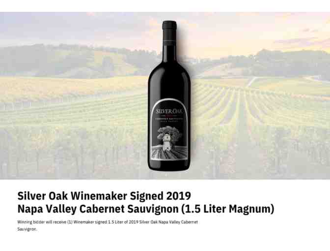 Silver Oak '19 Napa Valley Winemaker Signed 1.5 Liter Cabernet Sauvignon - Photo 1