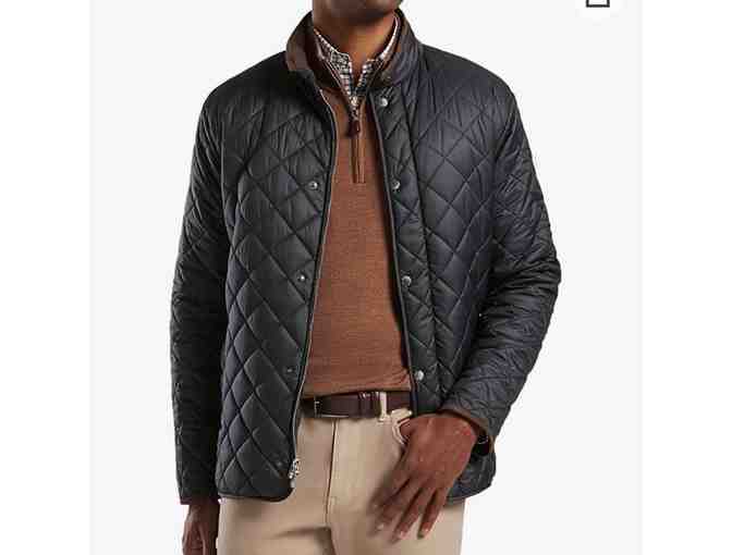 PETER MILLAR QUILTED BLACK/CHARCOAL. MENS LARGE. WORN BY EVERY TUFTS AND LEWIS GUY IN TOWN