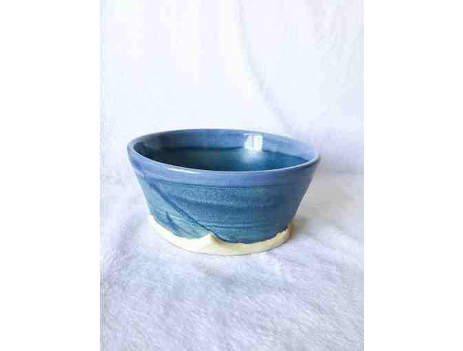 Handmade Pottery - Blue and White Clay Bowl