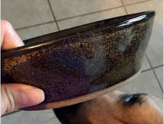 Handmade Pottery - Black with specks of ivory Food Bowl
