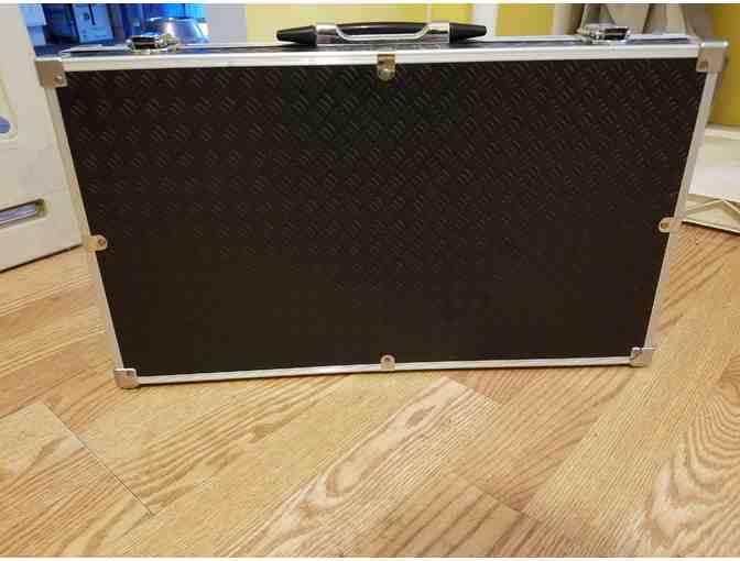 Barbeque Grilling accessories in black attache case with handle