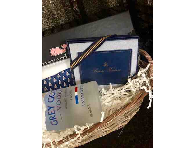 Dapper Gentleman Basket: Featuring Brooks Brothers & Vineyard Vines