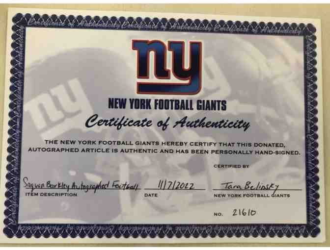 NY Giants Saquon Barkley Autographed Football