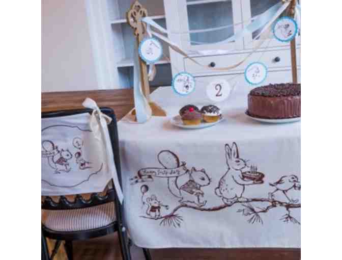 Tin Parade ~ Child's 1st Birthday Party Set - Table Cloth, Garland, Chair Banner